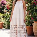 Beige Small Ensley Loose Halter Summer Dress