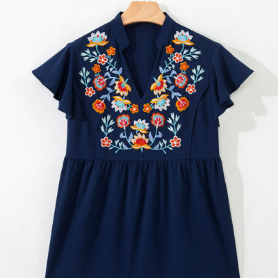 Erin Embroidered Detail Babydoll Blouse