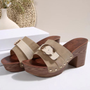  Erin Studded Chunky Heel Slippers