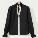  Estrella Flounce Sleeve Trim Blouse