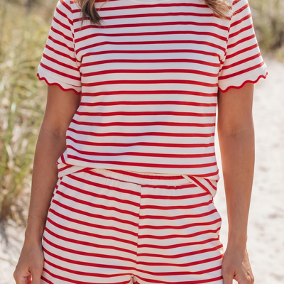 Estrella Scallop Trim Casual Top Set