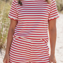 Red Medium Estrella Scallop Trim Casual Top Set