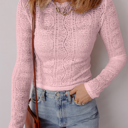 Light Pink Large Etta Sleeve Cropped top Long Sleeve Top