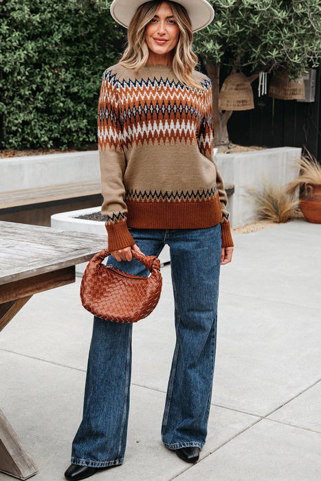 Eva Aztec Crew Neck Sweater