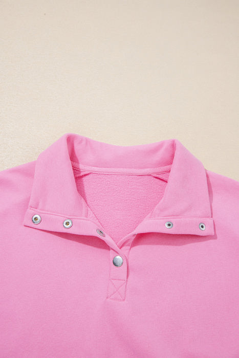 Evangeline Embroidered Flower Buttons Pullover Sweatshirt