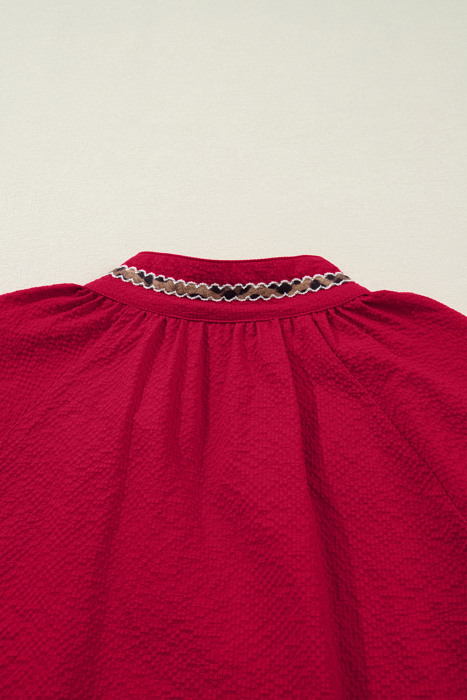 Eve Jacquard Print Textured Blouse