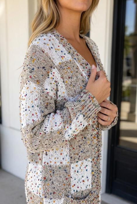 Evelina Print Open Cardigan