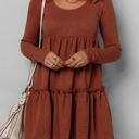 Everleigh Ribbed Frilled Trim High Waist Dress
