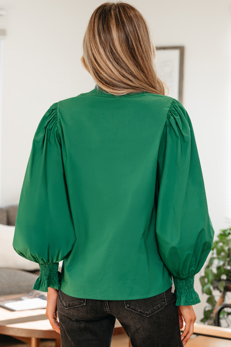 Everly Flounce Sleeve Trim Blouse