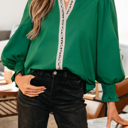  Everly Flounce Sleeve Trim Blouse