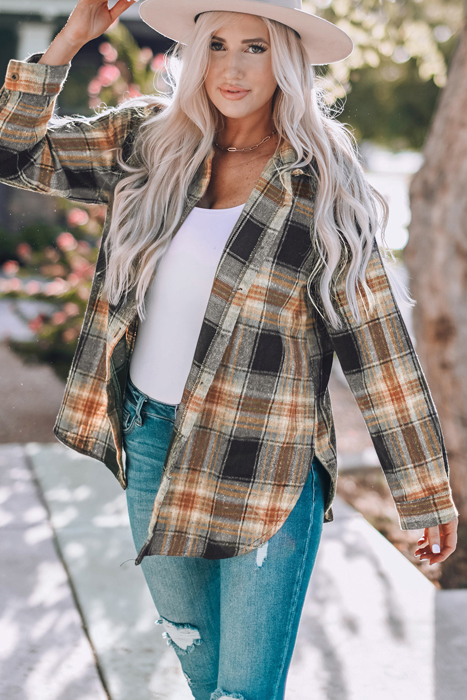 Everly Rounded Hem Plaid Shacket