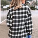  Ezra Half Placket Plaid Blouse