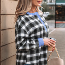  Ezra Half Placket Plaid Blouse