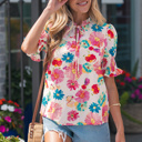 Faith Short Puff Sleeve Blouse