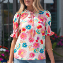  Faith Short Puff Sleeve Blouse