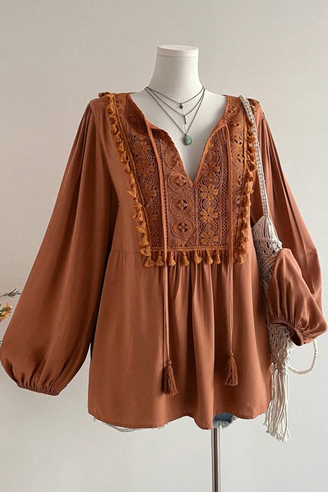 Farrah Long Sleeve Blouse Long Sleeve PLUS Top