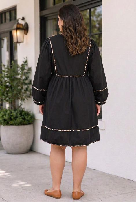 Fatima Flared Mini PLUS Dress