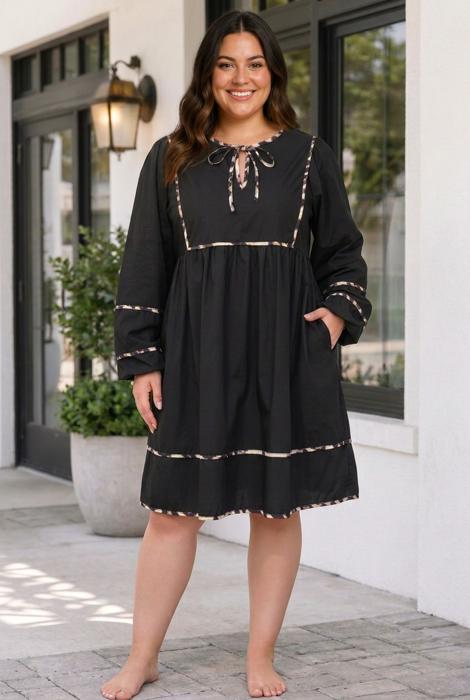 Fatima Flared Mini PLUS Dress