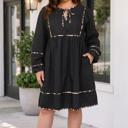 Black 3X Fatima Flared Mini PLUS Dress
