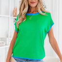 Green Small Fatima Sleeve Loose Knit Sweater