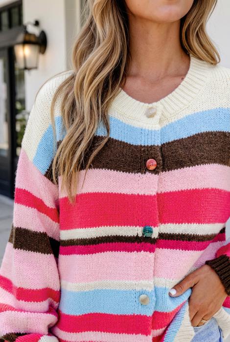 Fernanda Colorblock Drop Shoulder Cardigan