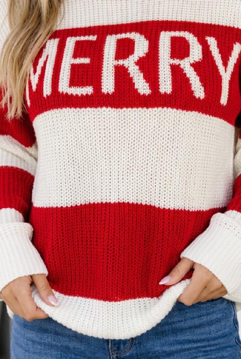 Fiona Sleeve Christmas Sweater Long Sleeve Top
