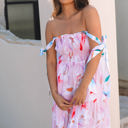  Flora Floral Knotted Shoulder Smocked Maxi Dress