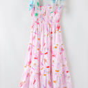  Flora Floral Knotted Shoulder Smocked Maxi Dress
