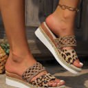  Floral Print Braided Details Wedge Slippers