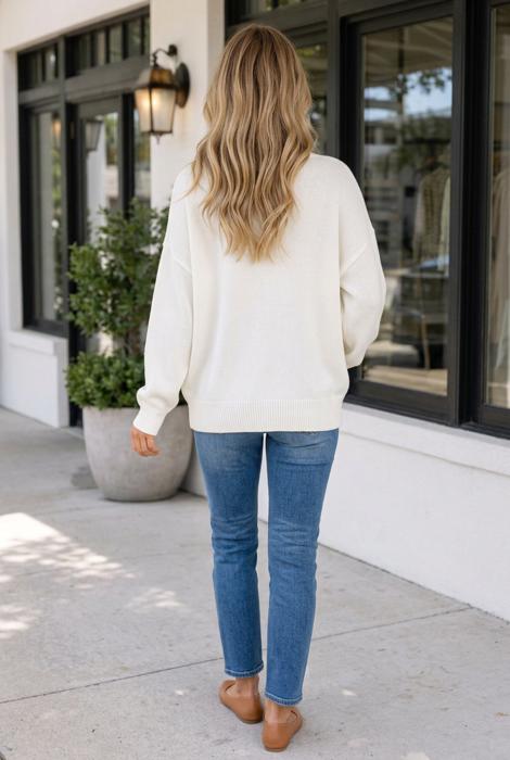 Franceskah Dropped Shoulder Relaxed Sweater