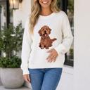 White Small Franceskah Dropped Shoulder Relaxed Sweater