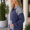  Franceskah Plaid Quarter Zip Sweatshirt
