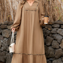 Chestnut 1X Frankie accent Bracelet Long PLUS Dress