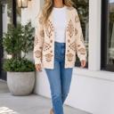  Frankie Print Open Knit Sweater