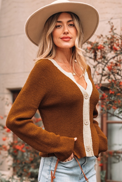 Gabriella Knit Neckline Short Cardigan