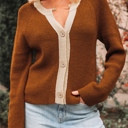  Gabriella Knit Neckline Short Cardigan