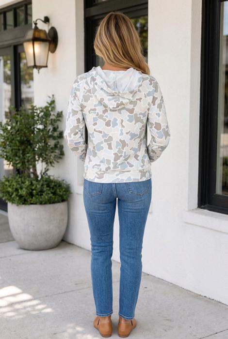 Gabriella Print Relaxed Drawstring Hoodie