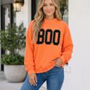 Orange Large Gennah Print Baggy Graphic Sweatshirt