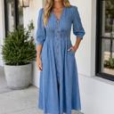  Georgette Zipper Midi Dress