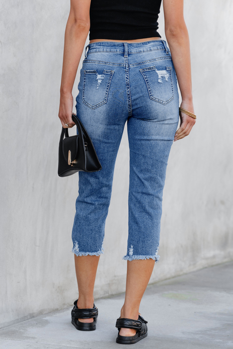 Georgia Skinny Distressed Capri Jeans