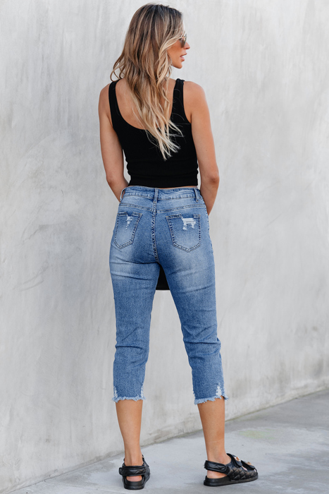 Georgia Skinny Distressed Capri Jeans