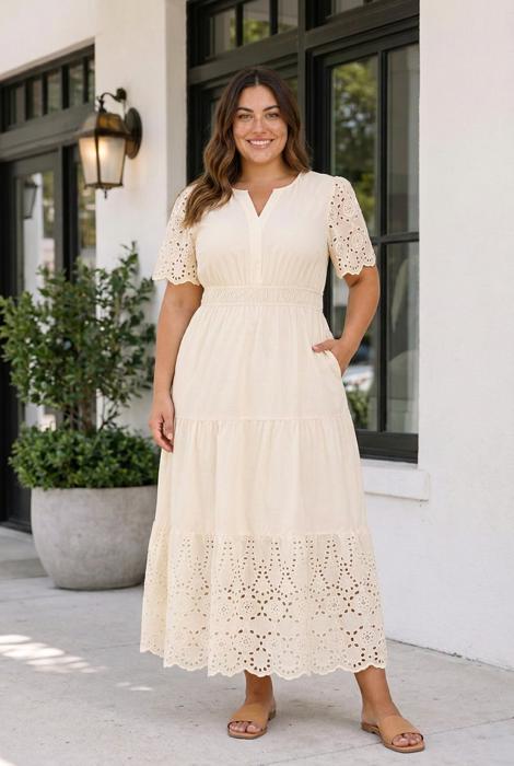 Geraldine Sleeve Maxi PLUS Dress