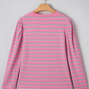  Giana Stripe Textured Knit Long Sleeve Top
