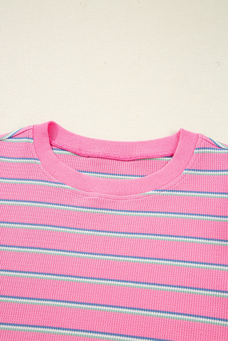 Giana Stripe Textured Knit Long Sleeve Top