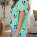  Gianna Floral Flutter Sleeve Blouse
