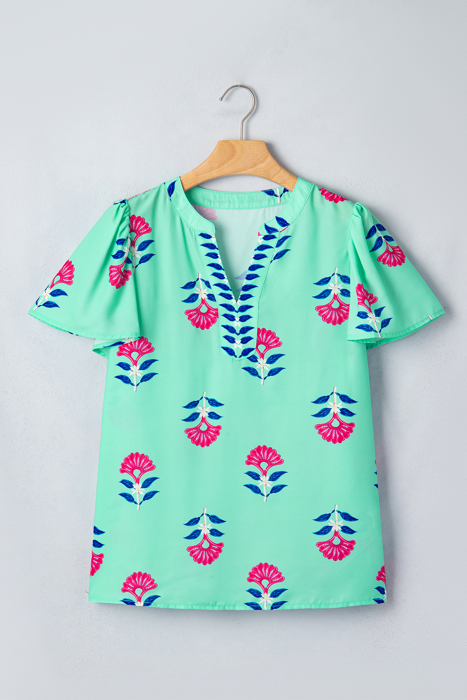 Gianna Floral Flutter Sleeve Blouse