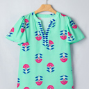  Gianna Floral Flutter Sleeve Blouse