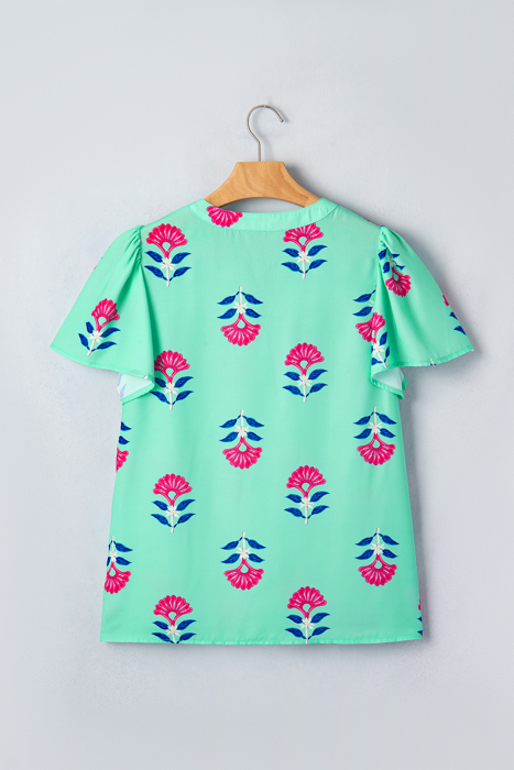 Gianna Floral Flutter Sleeve Blouse