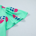  Gianna Floral Flutter Sleeve Blouse