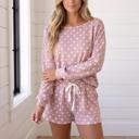 Pink Large Giovanna Polka Dot Long Sleeve Top Set